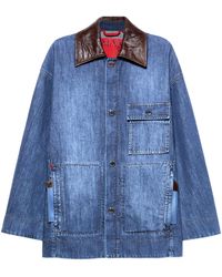MAX&Co. - Denim Contrast Collar Jacket - Lyst