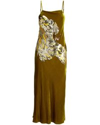 Olivia Von Halle - Velvet-silk Embellished Icon Midi Dress - Lyst