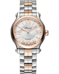 Chopard - Stainless Steel And Diamond Happy Sport Automatic Watch - Lyst