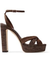 Jimmy Choo - Kove 120 Woven Platform Sandals - Lyst