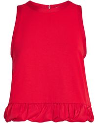 Sandro - Cotton Ruffled Tank Top - Lyst