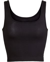 Skims - Cotton Ribbed Cropped Tank Top - Lyst