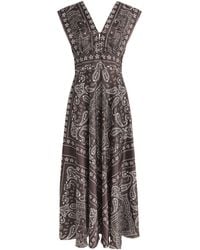 Sandro - Satin Bandana Sleeveless Maxi Dress - Lyst