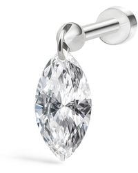 Maria Tash - Floating Marquise Diamond Charm Threaded Stud Earring - Lyst