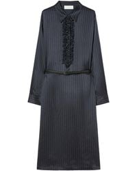 Marina Rinaldi - Silk Pinstripe Midi Dress - Lyst