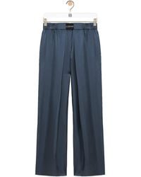 Loewe - Silk-Blend Logo Waistband Trousers - Lyst