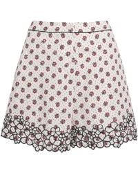 Claudie Pierlot - Cotton Poplin Embroidered Shorts - Lyst