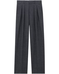 Saint Laurent - Wool Chiné Trousers - Lyst
