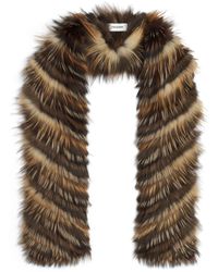 Yves Salomon - Fox Fur Striped Scarf - Lyst