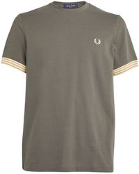 Fred Perry - Striped Cuff T-shirt - Lyst