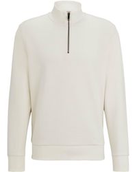 BOSS - Cotton-Blend Zip-Up Sweater - Lyst