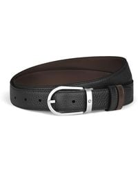 Montblanc - Leather Reversible Horseshoe Belt - Lyst