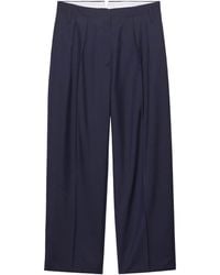 Prada - Wool-Mohair Wide-Leg Trousers - Lyst