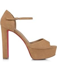 Christian Louboutin - Sandaloo Suede Platform Sandals 130 - Lyst