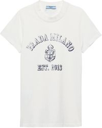 Prada - Cotton Logo T-Shirt - Lyst