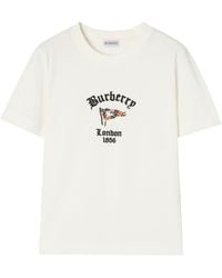 Burberry - Cotton Check Flag T-Shirt - Lyst