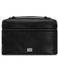 Dolce & Gabbana - Leather Logo Plaque Toiletry Bag - Lyst