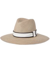 Brunello Cucinelli - Straw Embellished Fedora Hat - Lyst