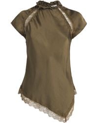 Claudie Pierlot - Lace-Trim Asymmetric Top - Lyst
