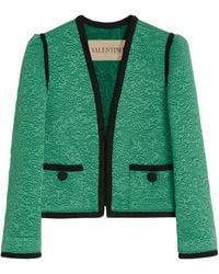 Valentino Après L'Hiver Matelassé Floral Jacket in Natural