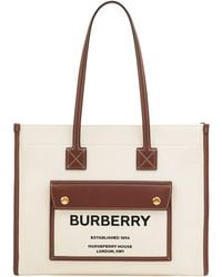 Burberry - Medium Canvas Freya Tote Bag - Lyst