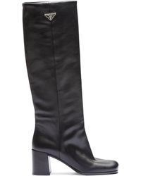 Prada - Leather Knee-high Boots 65 - Lyst