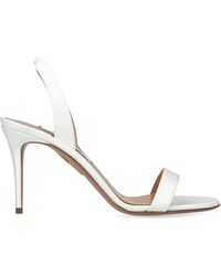 Aquazzura - Satin So Nude Slingback Sandals 85 - Lyst