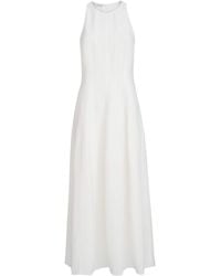 Brunello Cucinelli - Twill Pleated Maxi Dress - Lyst