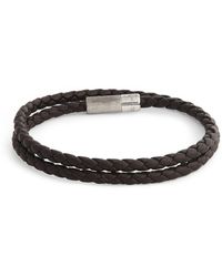 Tateossian - Leather Double-wrap Braided Bracelet - Lyst