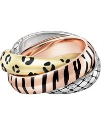 Cartier - Lacquered And Semi-Pavéd Diamond Trinity Ring - Lyst