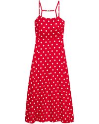 Maje - Linen-Blend Polka-Dot Maxi Dress - Lyst