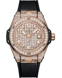 Hublot - King Gold And Full Pavé Diamond Big Bang One Click Watch 33mm - Lyst