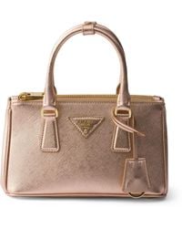 Prada - Mini Saffiano Leather Galleria Top-Handle Bag - Lyst