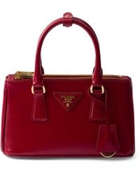 Prada - Mini Patent Saffiano Leather Galleria Top-Handle Bag - Lyst