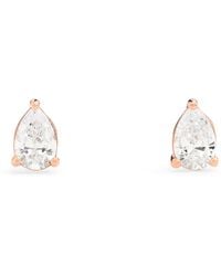Harrods - And Diamond Pear Stud Earrings - Lyst
