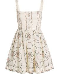 Agua Bendita - Linen Mielero Navegante Mini Dress - Lyst