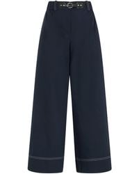 Maje - Belt-Detail Wide-Leg Trousers - Lyst