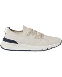 Brunello Cucinelli - Cotton-Blend Chiné-Knit Sneakers - Lyst