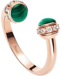 Piaget - Rose, Diamond And Malachite Possession Ring - Lyst