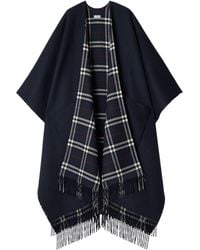 Burberry - Reversible Check Wool Cashmere Cape - Lyst