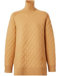 Burberry Diamond-knit Rollneck Sweater - Brown