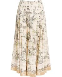 ALÉMAIS - Linen-Blend Scout Pleated Maxi Skirt - Lyst