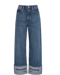 Alexander Wang - Logo Embroidered Mid-Rise Jeans - Lyst