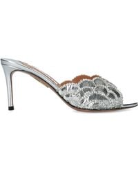 Aquazzura - Leather Ce Soir Mules 75 - Lyst