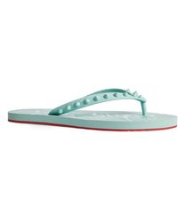 Christian Louboutin Loubi Flip Donna Flat Rubber in Red - Lyst