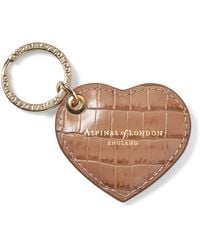 Aspinal of London - Small Leather Croc-Embossed Heart Keyring - Lyst