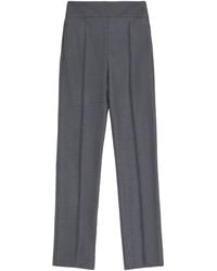 Valentino - Silk-Wool Straight Trousers - Lyst