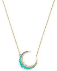 Jacquie Aiche - Small, Diamond And Crescent Moon Necklace - Lyst