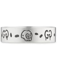 Gucci - Sterling Silver Thin Ghost Ring - Lyst