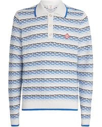 CASABLANCA - Cotton Tuck-Stitch Polo Shirt - Lyst